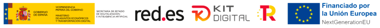 Logos del Gobierno de España, Red.es, Kit Digital y Unión Europea, financiando proyectos de carpintería y mobiliario.